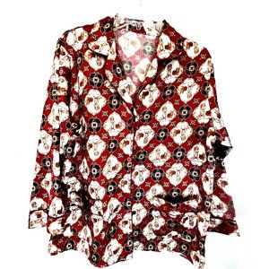 Golden Retriever Print Women Pajama P J Top Sleepwear Size M/L? Pockets 3/4 Slvs